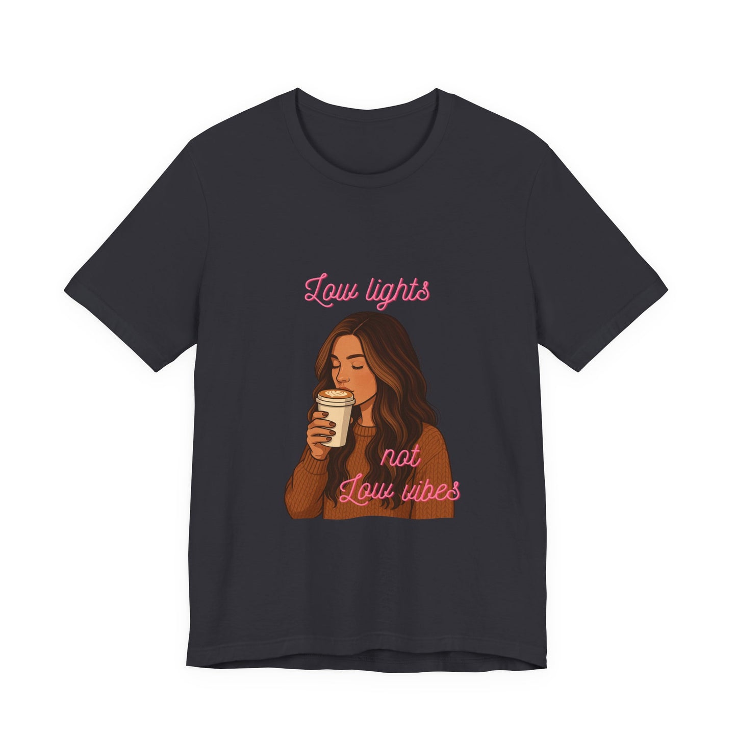 Low Lights Not Low Vibes T-Shirt | Funny Hairstylist Fall Shirt | Cozy Latte Salon Tee for Colorists & Hair Lovers