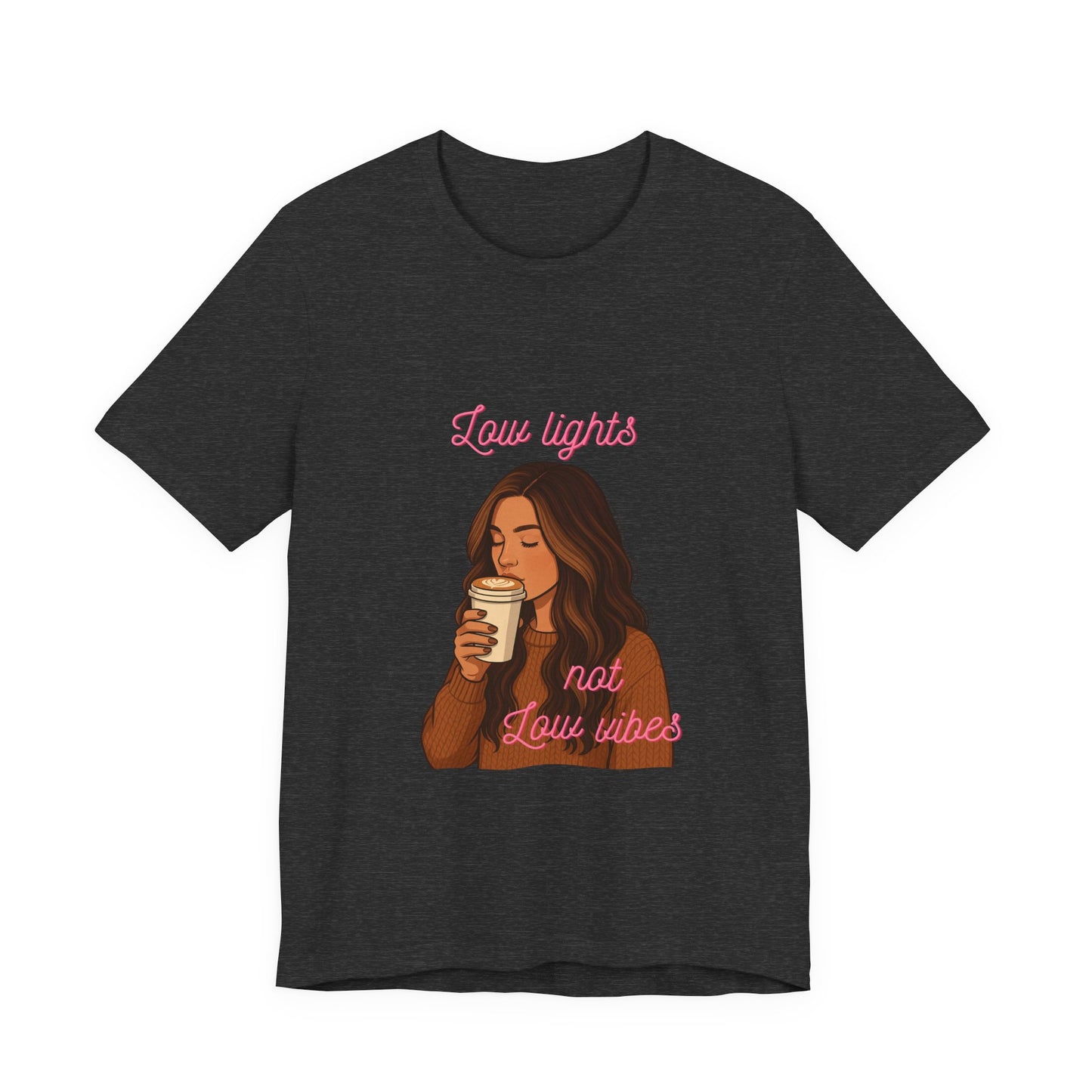 Low Lights Not Low Vibes T-Shirt | Funny Hairstylist Fall Shirt | Cozy Latte Salon Tee for Colorists & Hair Lovers