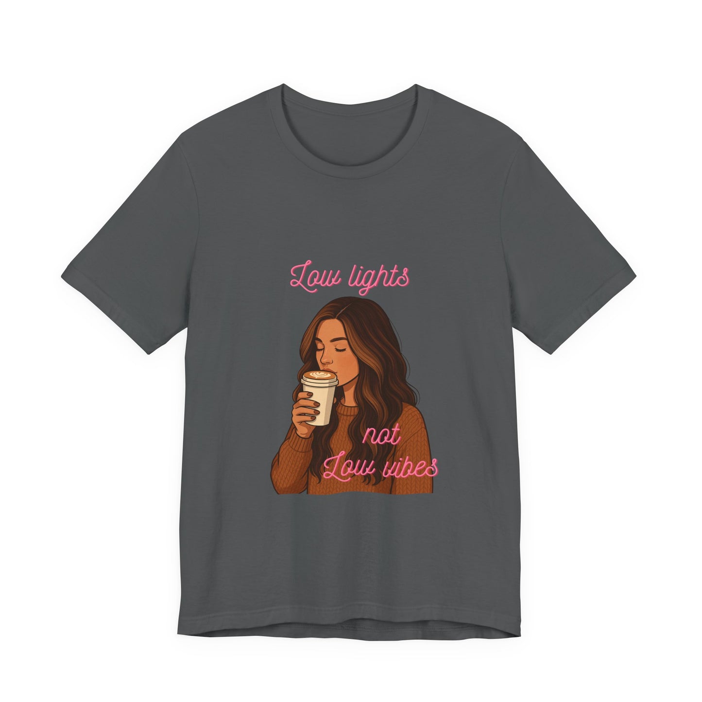 Low Lights Not Low Vibes T-Shirt | Funny Hairstylist Fall Shirt | Cozy Latte Salon Tee for Colorists & Hair Lovers