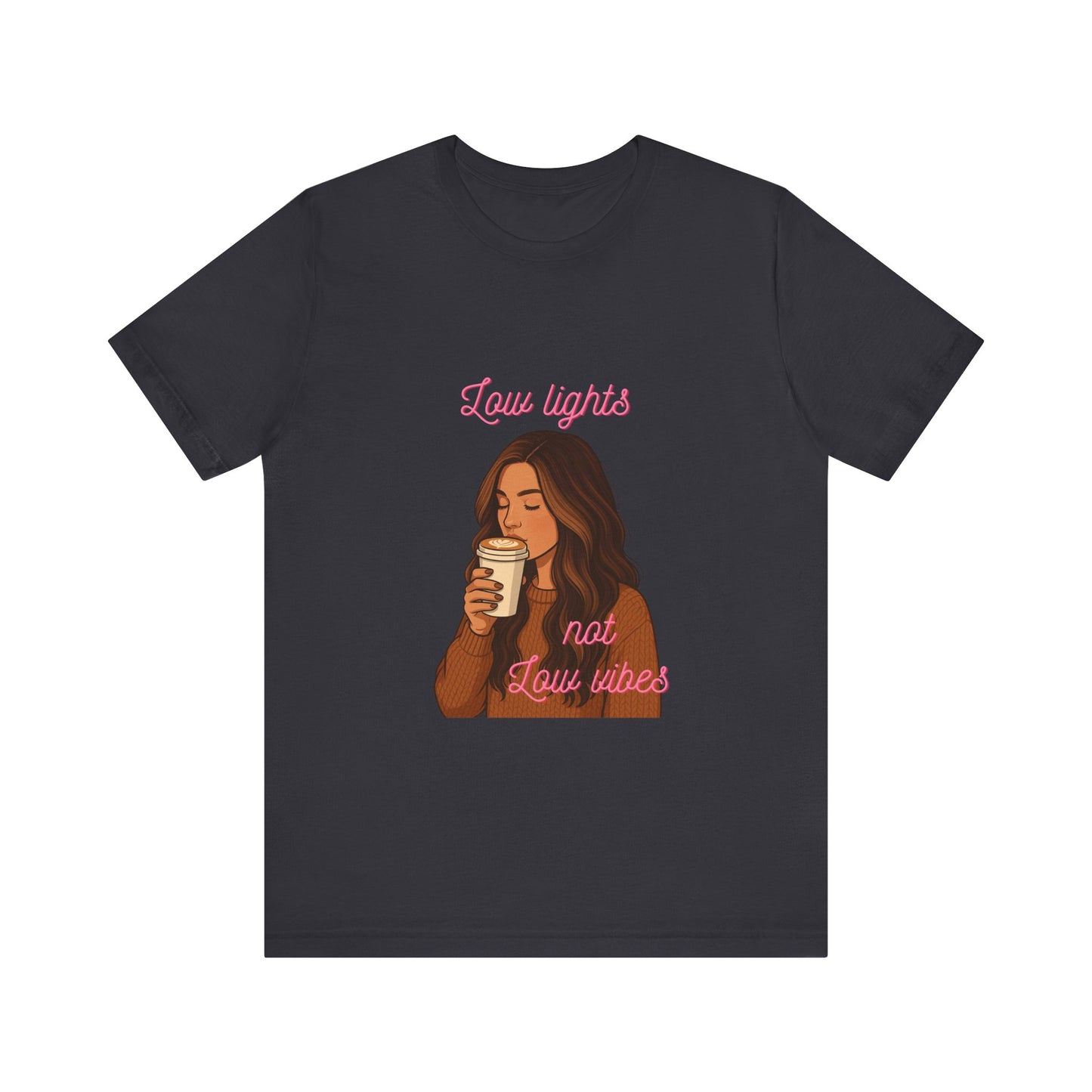 Low Lights Not Low Vibes T-Shirt | Funny Hairstylist Fall Shirt | Cozy Latte Salon Tee for Colorists & Hair Lovers