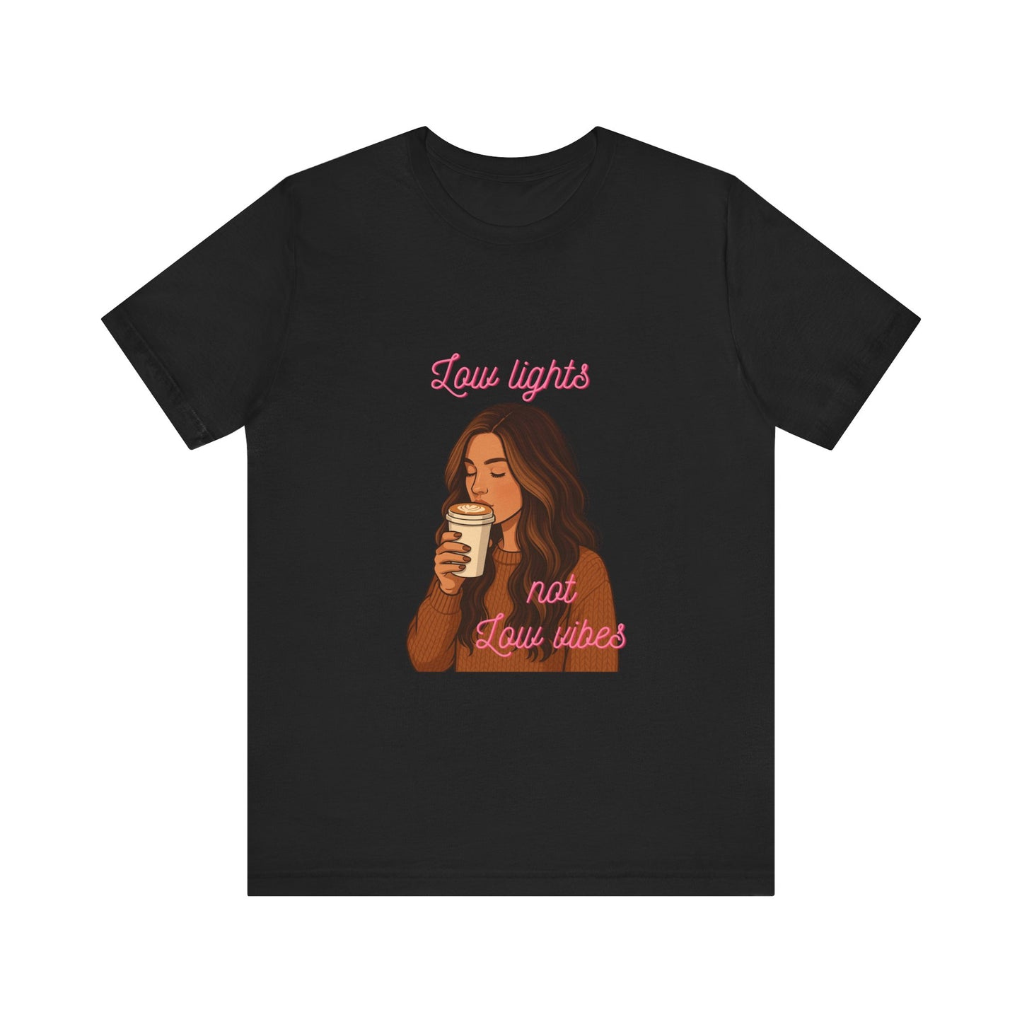 Low Lights Not Low Vibes T-Shirt | Funny Hairstylist Fall Shirt | Cozy Latte Salon Tee for Colorists & Hair Lovers