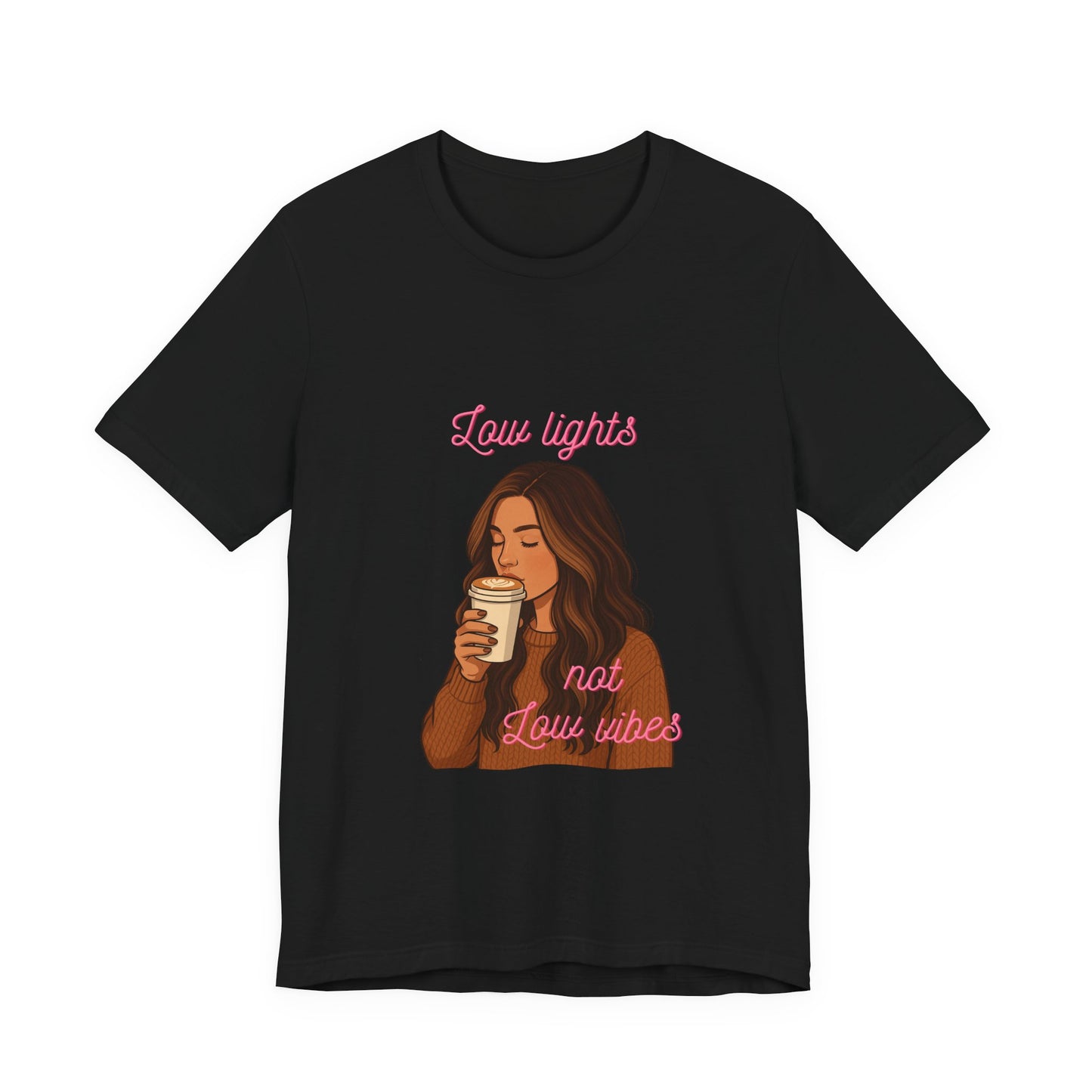 Low Lights Not Low Vibes T-Shirt | Funny Hairstylist Fall Shirt | Cozy Latte Salon Tee for Colorists & Hair Lovers