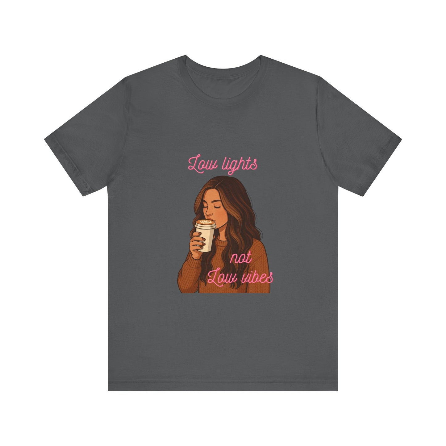 Low Lights Not Low Vibes T-Shirt | Funny Hairstylist Fall Shirt | Cozy Latte Salon Tee for Colorists & Hair Lovers